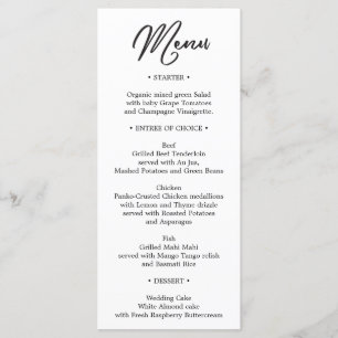 Menú boda - Menú de ducha de novia - francés