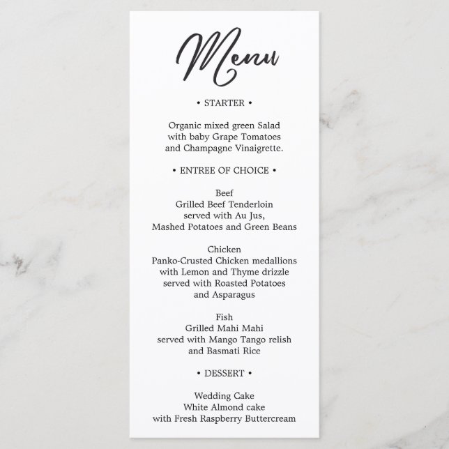 Menú boda - Menú de ducha de novia - francés (Anverso)