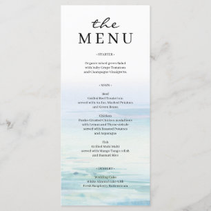 Menú Boda Minimal de olas de playa