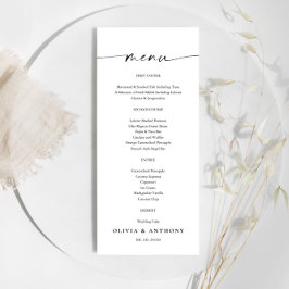 Menú Boda minimalista
