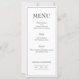 Menú Boda minimalista