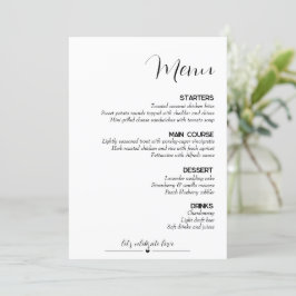 Menú Boda minimalista