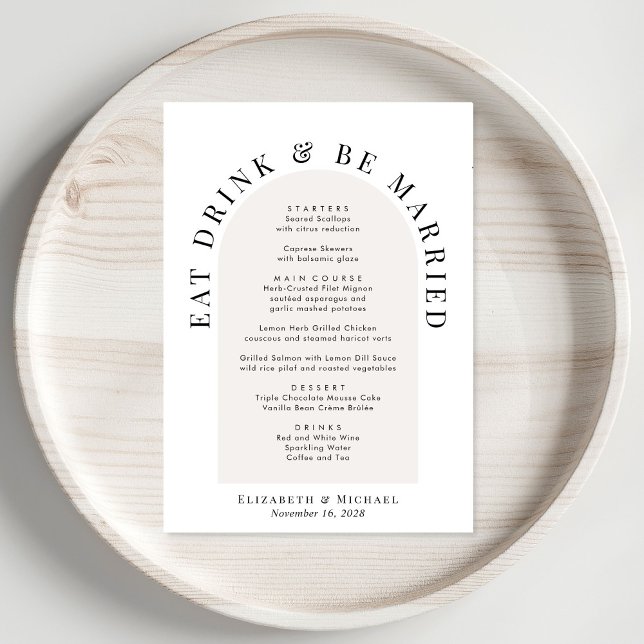Menú Boda Minimalista Arco Moderno (Subido por el creador)