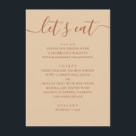 Menú Boda Minimalista | Cena Moderna en Arena Cálida Me<br><div class="desc">Una tarjeta de menú de boda diseñada para presentar su comida de manera clara y organizada. El diseño mantiene cada plato fácil de seguir, para que los invitados puedan ver rápidamente qué se está sirviendo. Es simple, estructurado y funciona bien tanto para cenas servidas en plato como para menús seleccionados....</div>