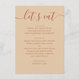Menú Boda Minimalista | Cena Moderna en Arena Cálida Me