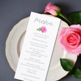 Menú Boda minimalista clásica de rosa rosa