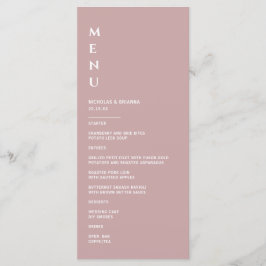 Menú Boda Minimalista con Rosa Polvoriento