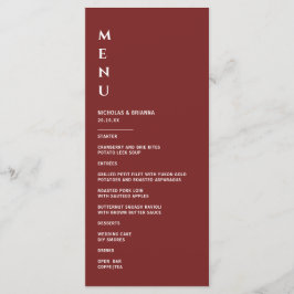 Menú Boda Minimalista de Borgoña