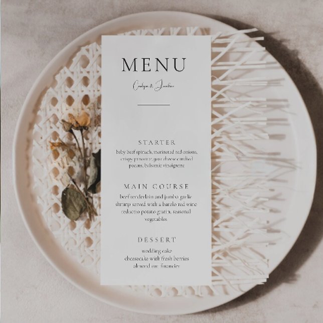 Menú Boda Minimalista de caligrafía moderna (Subido por el creador)