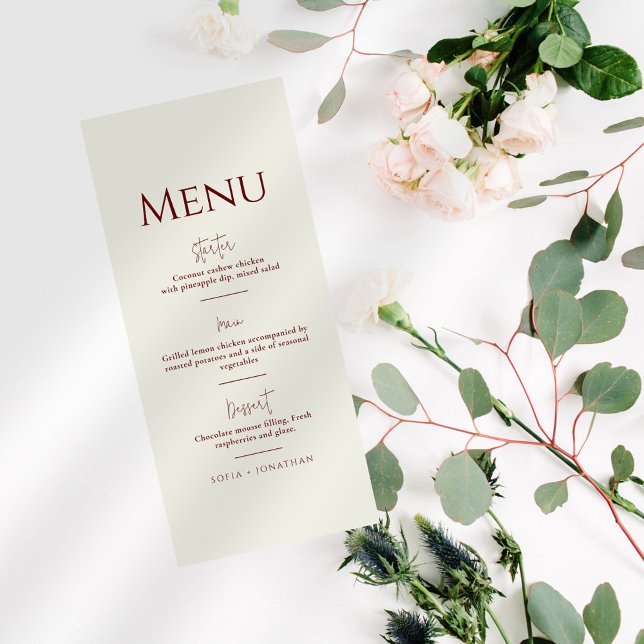 Menú Boda Minimalista de Canyon Rosa (Subido por el creador)