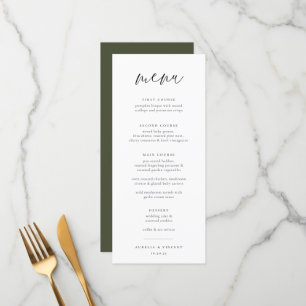 Menú Boda Minimalista de moda