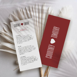 Menú Boda minimalista del corazón