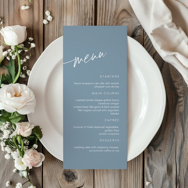 Menú Boda Minimalista Dusty Blue (Subido por el creador)
