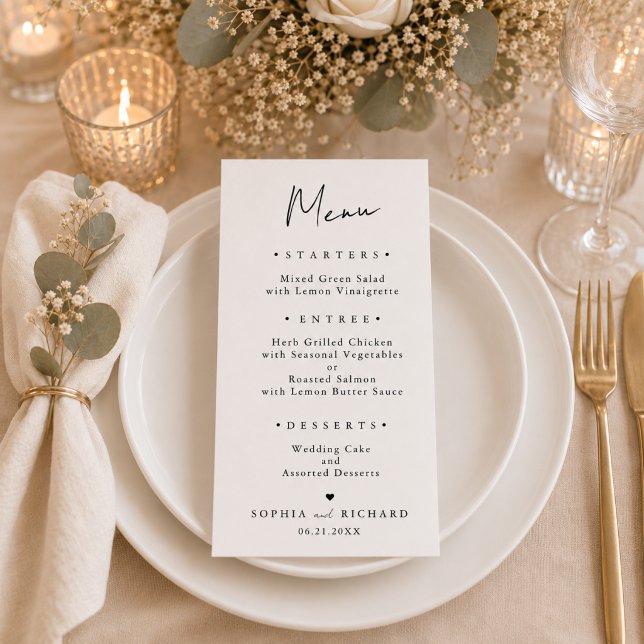 Menú Boda Minimalista Elegante (Subido por el creador)