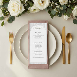 Menú Boda Minimalista Elegante Arco Moderno
