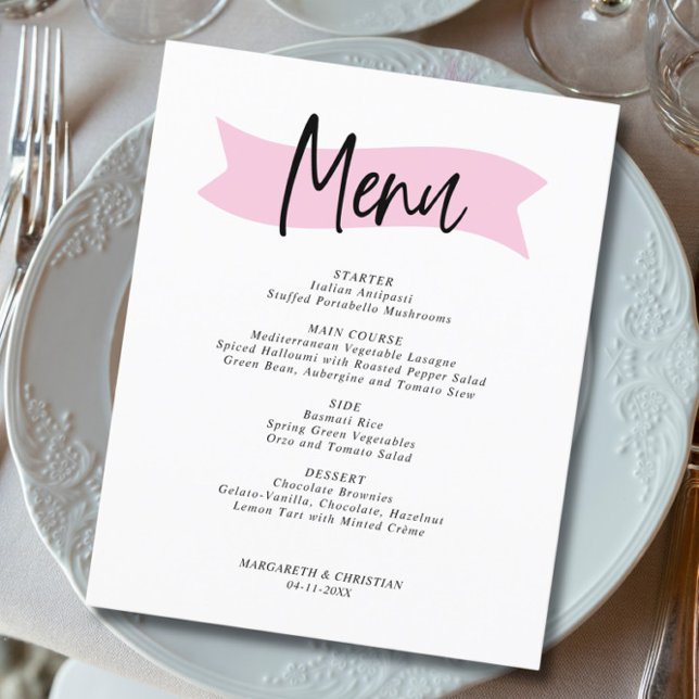 Menú Boda Minimalista elegante de presupuesto (Subido por el creador)