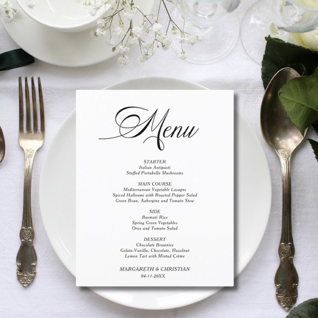 Menú Boda Minimalista elegante de presupuesto (Subido por el creador)
