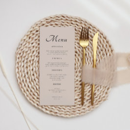 Menú Boda Minimalista Elegante Script Rosa Polvo
