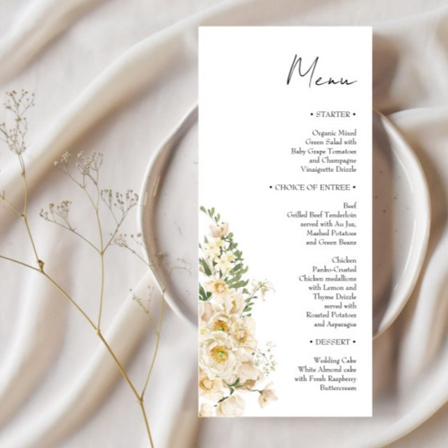 Menú Boda minimalista Ivory Bliss (Subido por el creador)