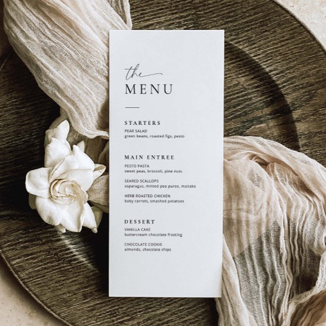 Menú Boda minimalista Menú Boda moderno para cenar (Subido por el creador)