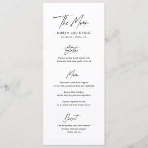 Menú Boda Minimalista Moderna