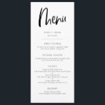 Menú Boda Minimalista moderno<br><div class="desc">Carta de menú boda minimalista moderna para la cena con letras de boho.</div>