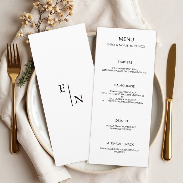 Menú Boda Minimalista moderno (Subido por el creador)