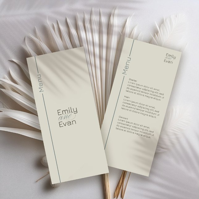 Menú Boda Minimalista Neutral moderno (Subido por el creador)