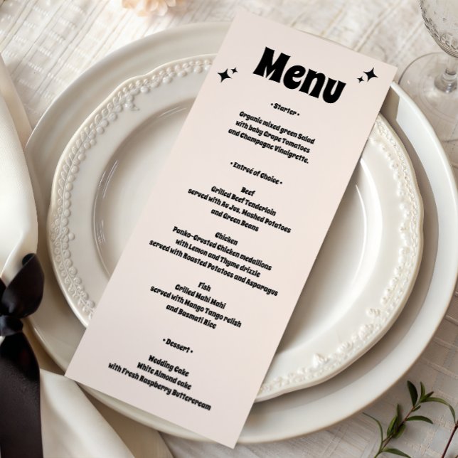 Menú Boda Minimalista Retro Moderna (Subido por el creador)