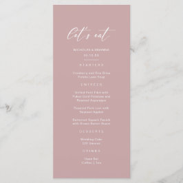 Menú Boda Minimalista Rosa Mauve