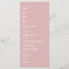 Menú Boda Minimalista Rosa Polvo
