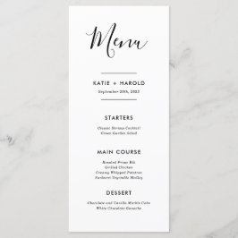 Menú Boda Minimalista sencillo y moderno