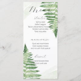 Menú Boda minimalista Verde Fern