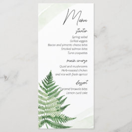 Menú Boda minimalista Verde Fern