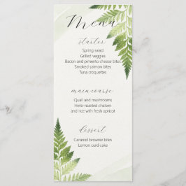 Menú Boda minimalista Verde Fern