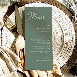 Menú Boda Minimalista verde sabio moderno