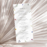 Menú Boda Mínimo de Flor Silvestre<br><div class="desc">Esta carta boda es una magnífica incorporación a cualquier mesa de recepción. Con sus delicadas flores silvestres y su moderna letra de escritura, es el lugar perfecto para un tema romántico o bohemio boda. El diseño cuidado de esta carta de menú impresiona a sus huéspedes y le da un toque...</div>