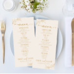Menú Boda mínimo Minimalista de la rama de oro beige<br><div class="desc">Este es un menú mínimo Minimalista de Boda de hojas de bifurcación beige dorada.</div>