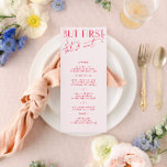 Menú Boda minimo moderno Rubor PInk y magenta<br><div class="desc">Diseñado para coordinar con para la colección de invitaciones a bodas "Brillantes". Para cambiar detalles, haga clic en "Detalles". Para mover el texto o cambiar el tamaño, la fuente o el color, haga clic en "Editar usando la herramienta de diseño". Vea el enlace de la colección en esta página para...</div>