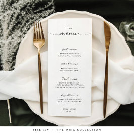 Menú Boda mínimo y Moda en blanco y negro