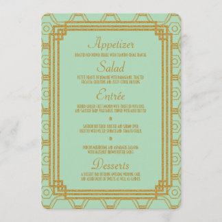 Menú Boda Mint Art Deco