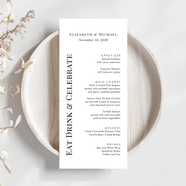 Menú Boda Moderna Comer Beber Celebrar (Subido por el creador)
