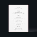 Menú Boda moderna con monograma rosa elegante<br><div class="desc">Menús de boda modernos con un diseño limpio que incorpora fuentes serif y script.</div>