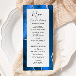 Menú Boda Moderna de Ágata Azul Real y Plata