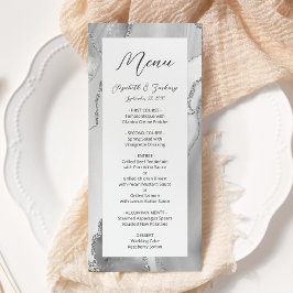 Menú Boda Moderna de Agata Gris Plateado