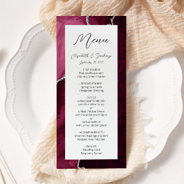 Menú Boda Moderna de Ágata Plateada de Borgoña
