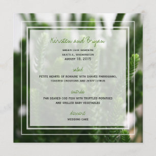 Menú Boda moderna de los Succulents de la hierba de la