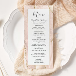 Menú Boda Moderna de Marfil y Ágata Dorada