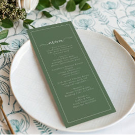 Menú Boda moderna de palmera verde costera