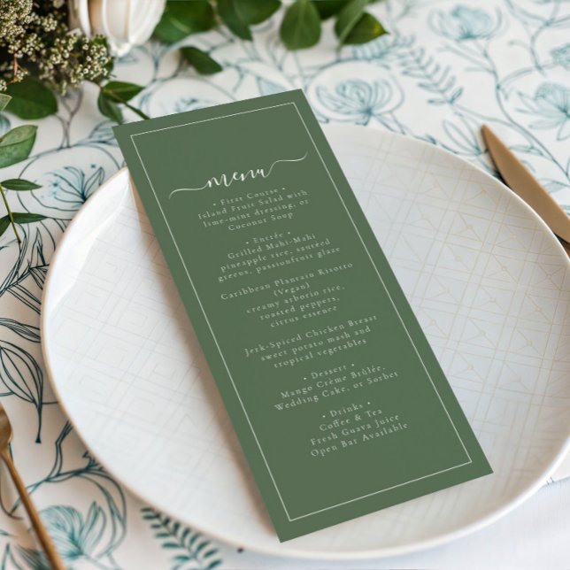 Menú Boda moderna de palmera verde costera (Subido por el creador)